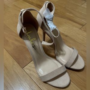 Lulus Vanilla Suede Ankle Strap heels